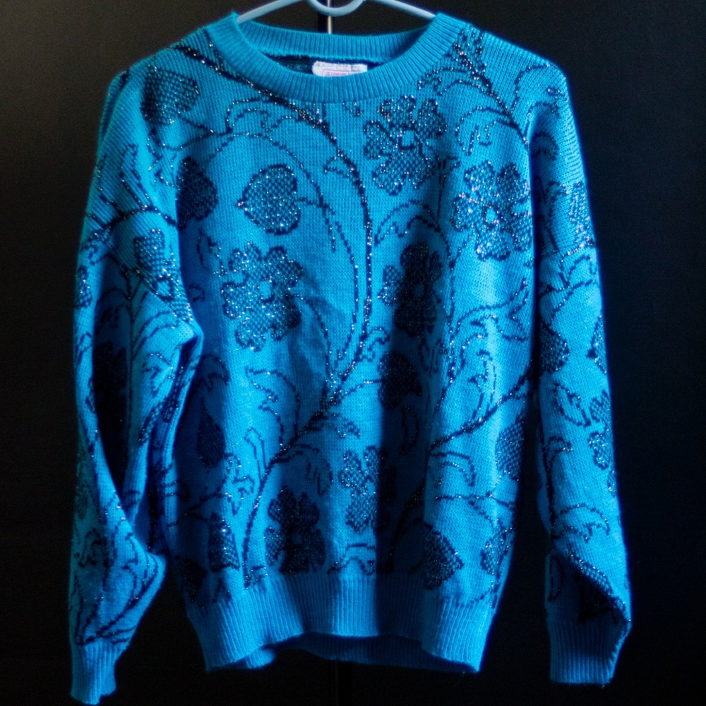 Blue sparkle sweater vintage